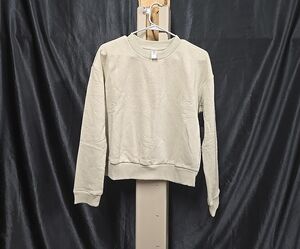 90 Degree By Reflex Cream Crew Neck Sweater with Ribbed Cuffs Brand New W/ Tags